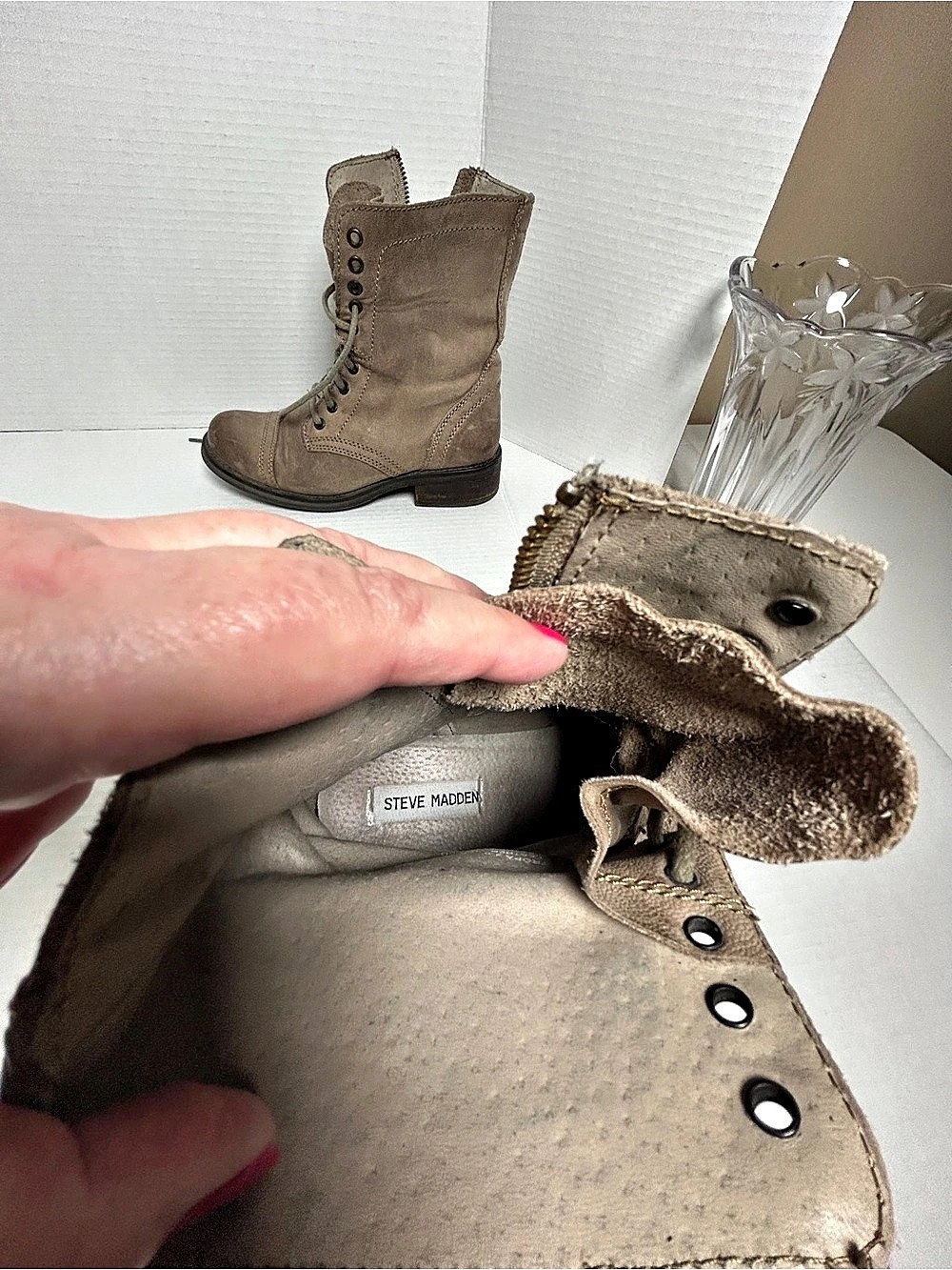 Steve Madden Troopa Combat Boot Women's Brown Size 8.5 - Picture 6 of 8